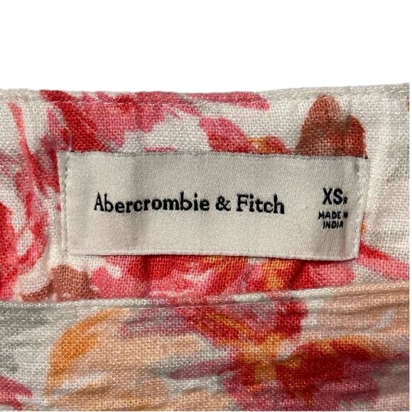 Abercrombie & Fitch Wide Leg Linen Blend Floral Pants Size XS - Picture 6 of 7